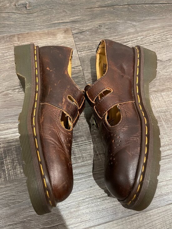 VTG 90s Made in England Dr. Doc Martens Mary Janes 8065 Brown UK 4 US 6 - Picture 8 of 9